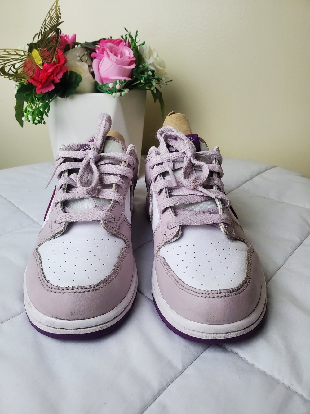 Nike Kids Low-Top Sneakers in Light Lavender and Deep Purple Size 3Y Unisex - Picture 4 of 8